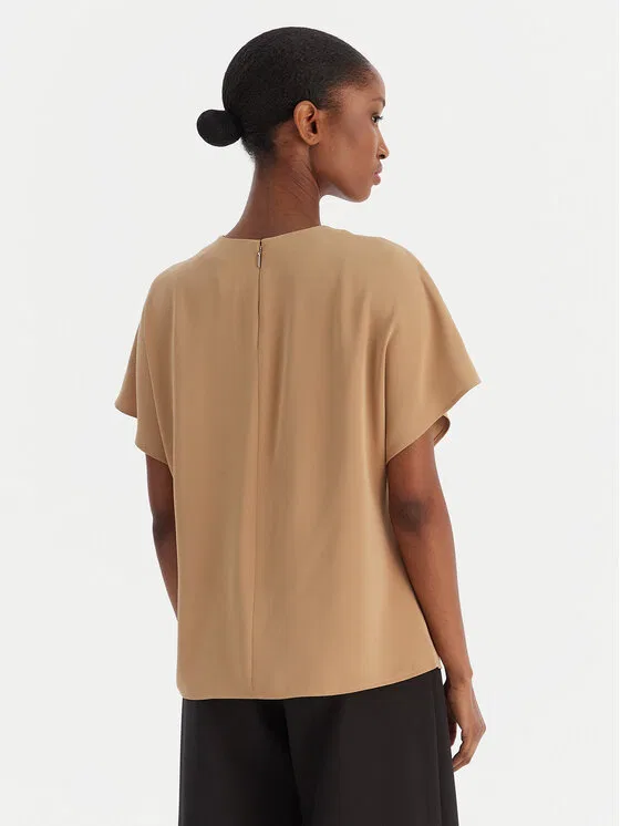 Блузка regular fit Calvin Klein, бежевый — фото 3