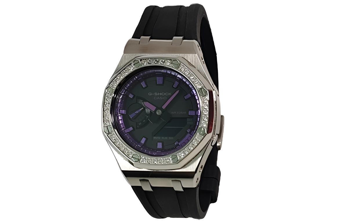 

CASIO Часы Retrofit Series GA2100 Collection Quartz Movement Fluoroelastomer Strap Watch Men's Watch Black Dial