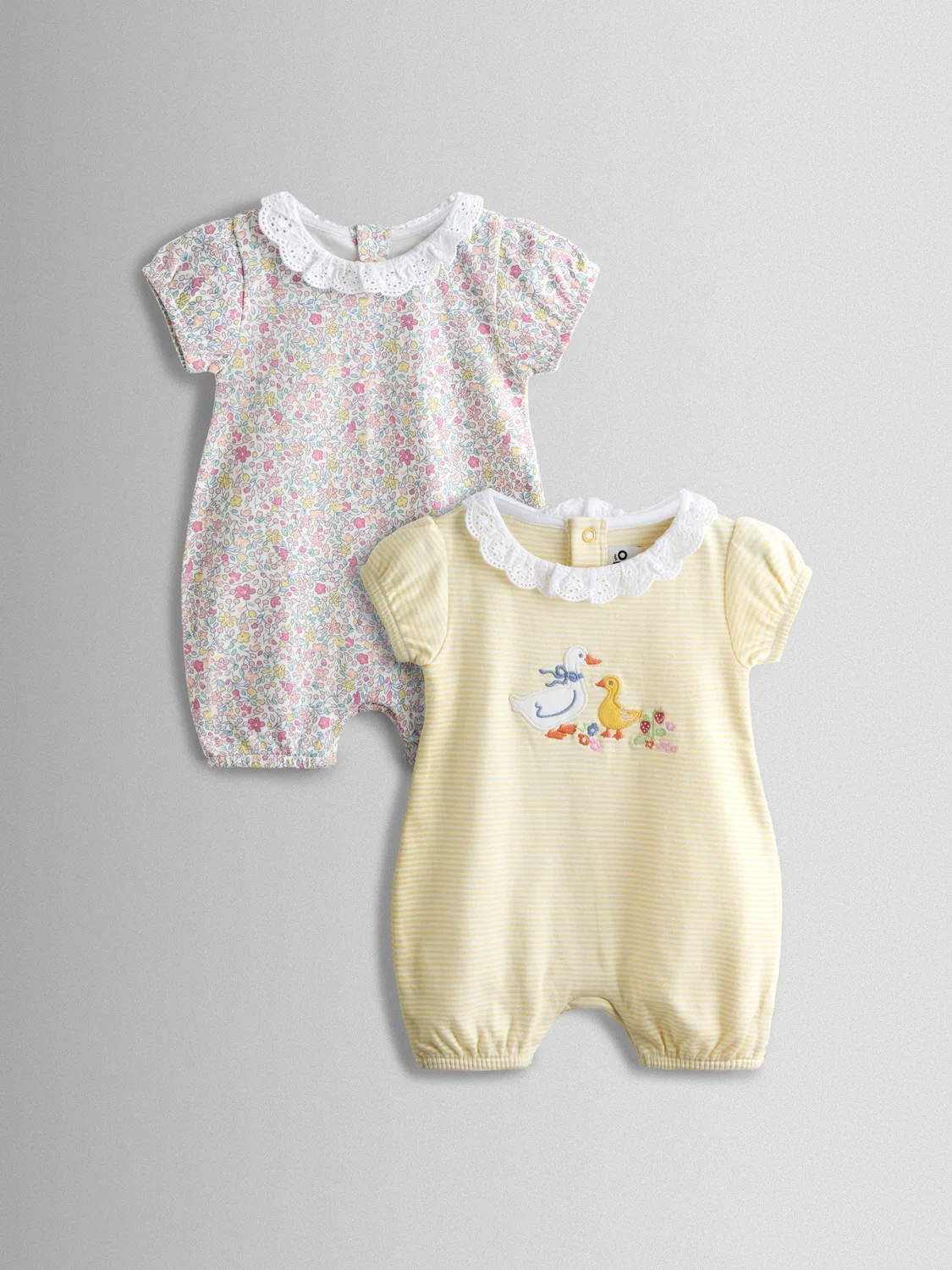 Комбинезон JoJo Maman Bébé с вышивкой утенка, 2 шт, желтый