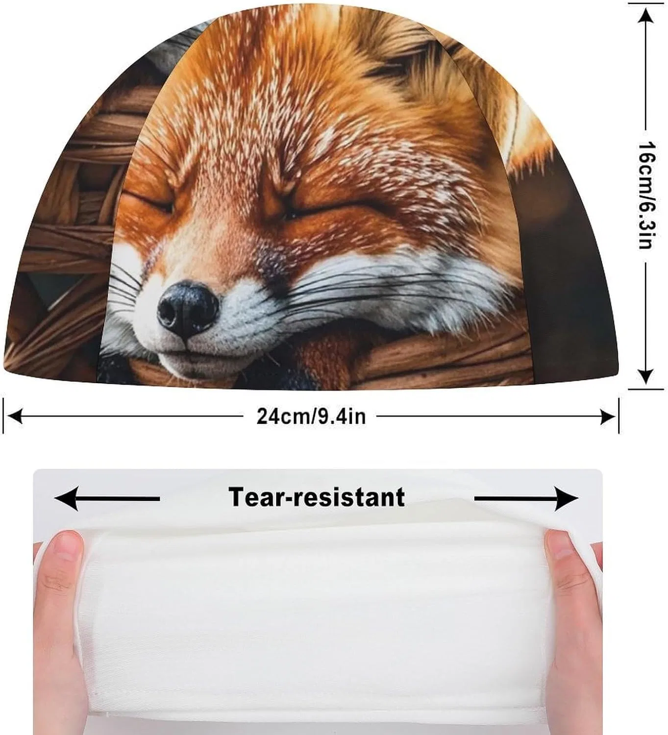 Шапочка для душа Funny Fox Creature, дышащая, KLWQR, 1 шт, универсальный размер — фото 2