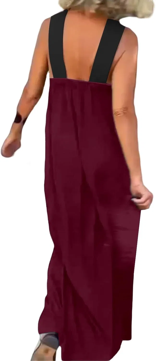 Женское летнее макси-платье на запах с открытой спиной, Wine Red — фото 3