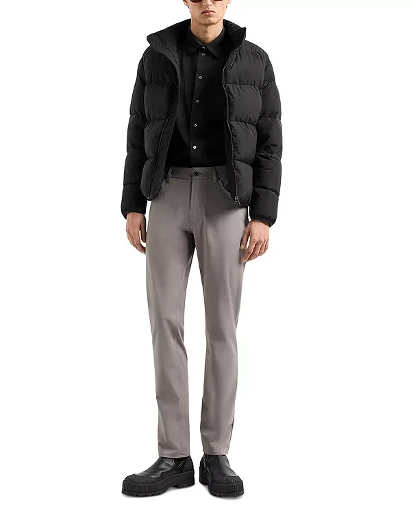Мужская рубашка с воротником Stretch Sport Shirt Emporio Armani, Black Beauty — фото 2