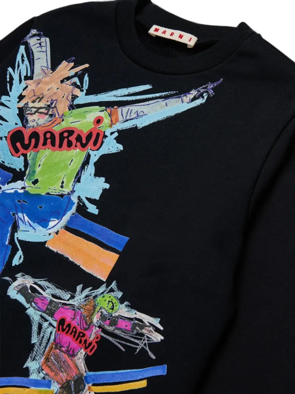 Свитшот с графическим принтом Marni Kids, черный — фото 4
