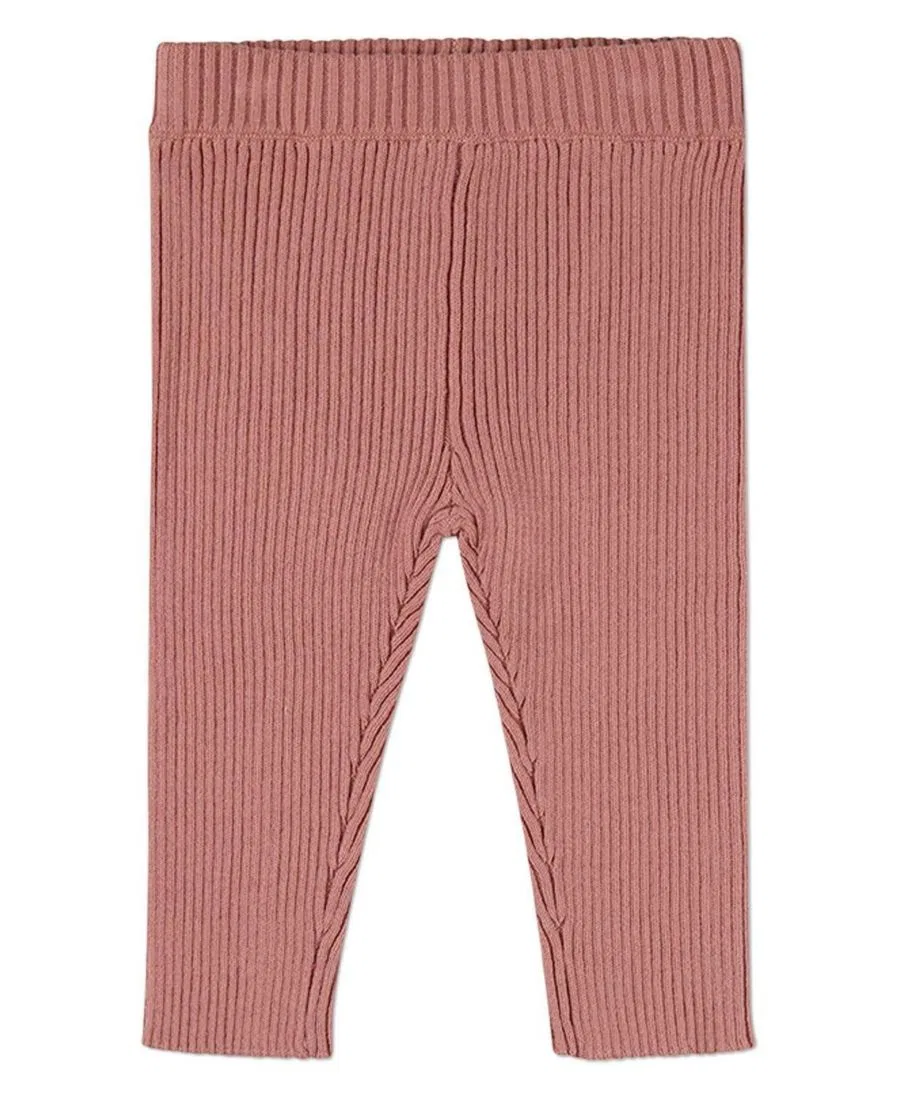 Комплект из кардигана и штанов для девочек, 100% хлопок, Chevron Knit MeMoi, Mauve — фото 3