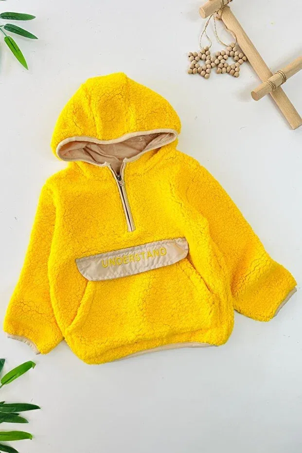 Детская толстовка для девочек с капюшоном и кенгуру-карманом Minigimin Cicileri, Yellow