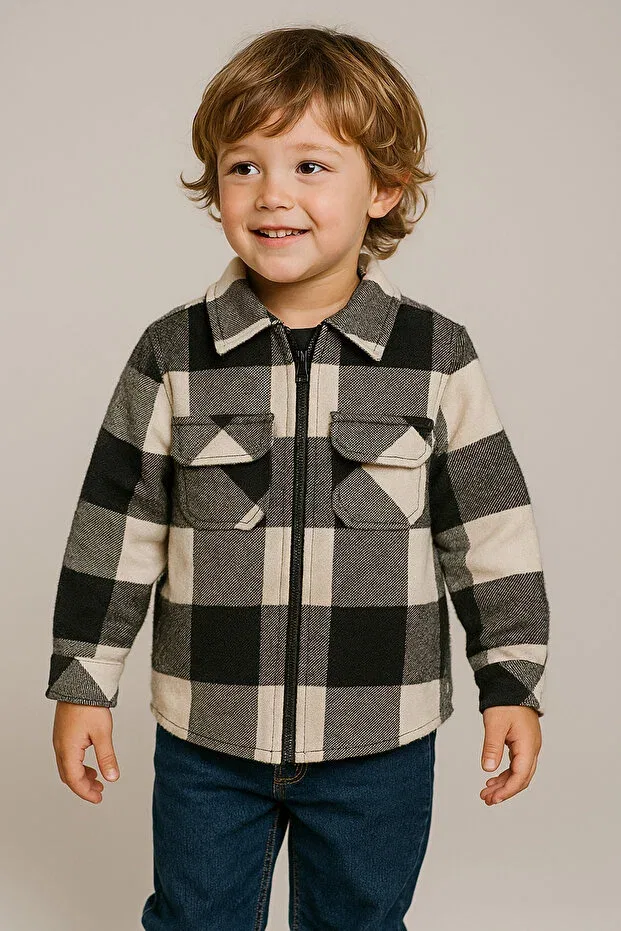 Детская рубашка с длинным рукавом Mutlu Kids, Black-White