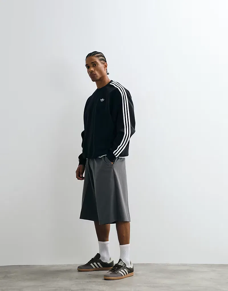 Свитшот three stripe Adidas Originals, черный — фото 2
