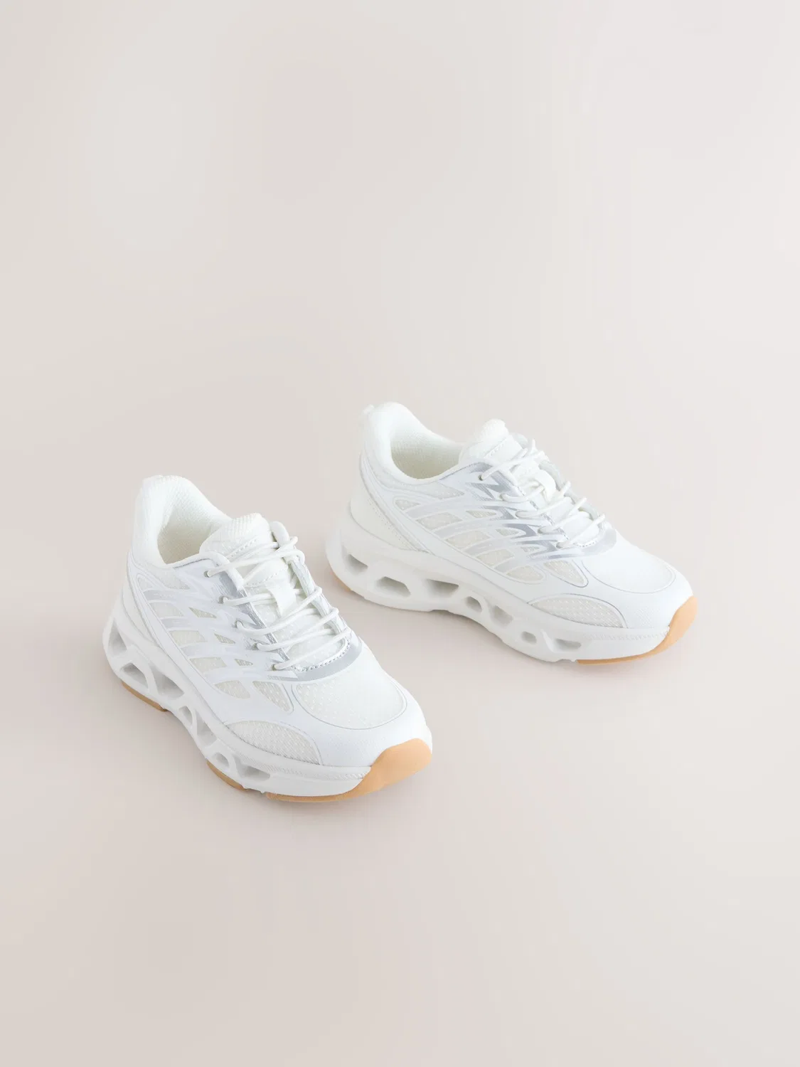 Кроссовки на шнурках-резинках, Slip On Next, белые