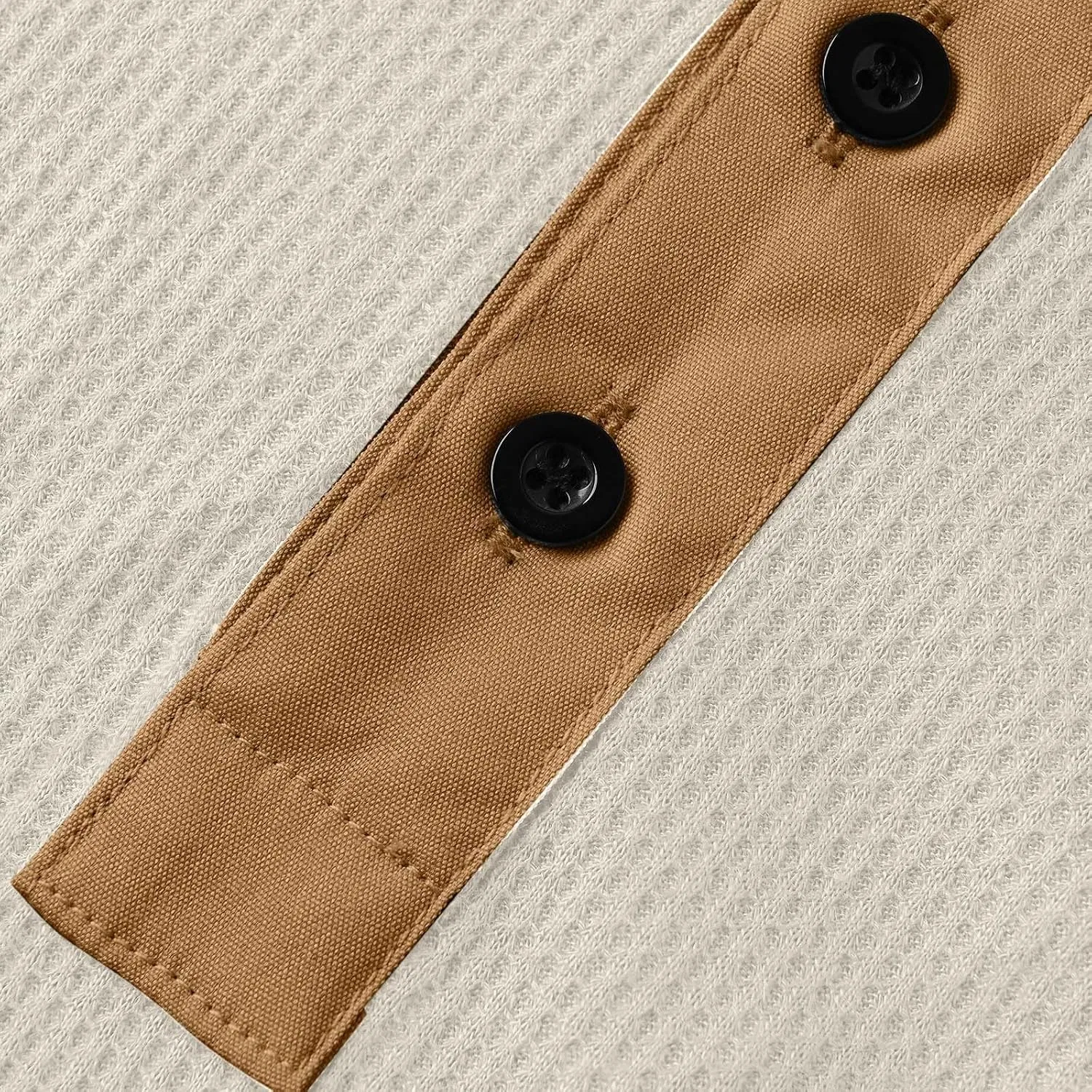 Мужская футболка с длинным рукавом и воротником-стойкой Generic, Beige — фото 4