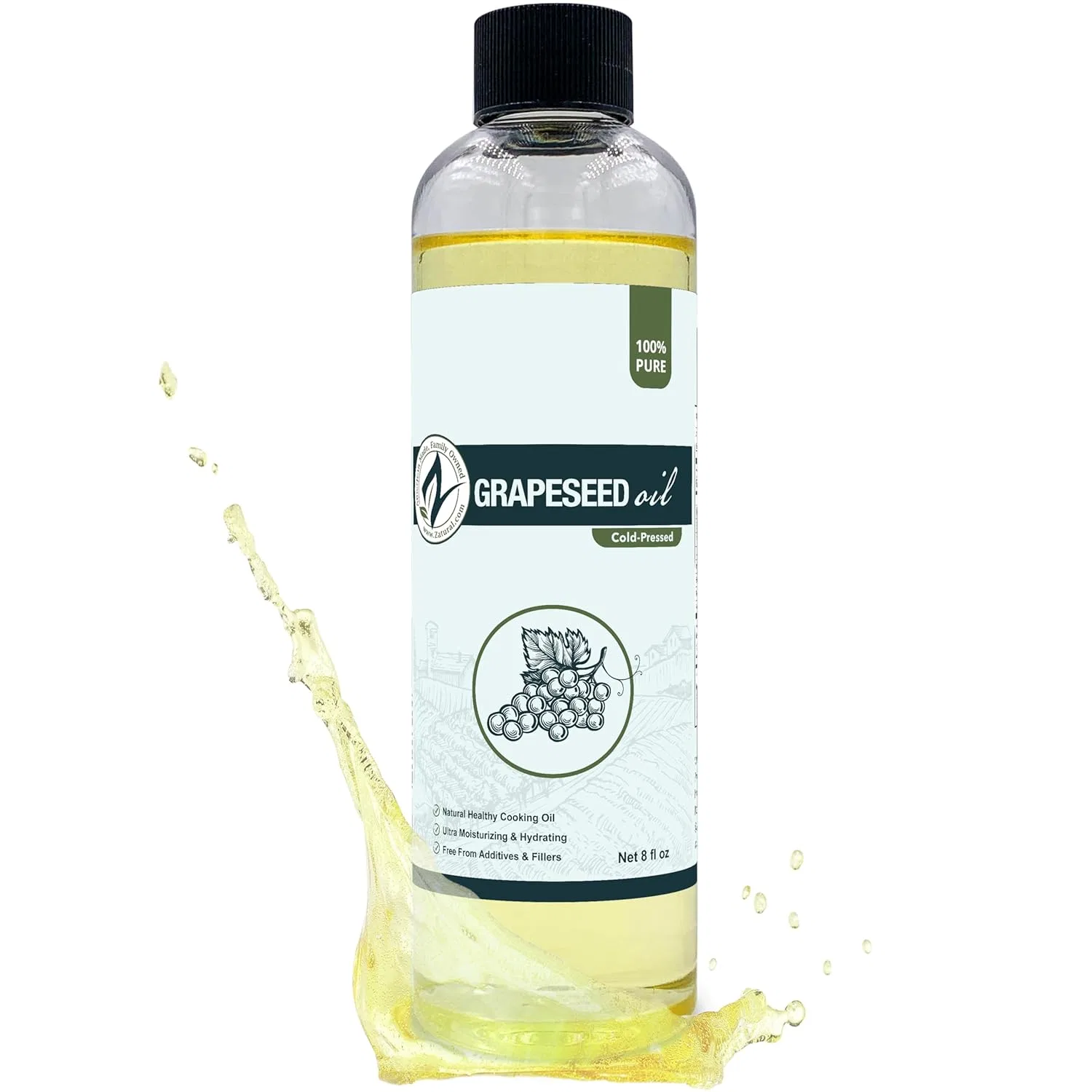 Масло виноградной косточки, Cold Pressed, Virgin, 100% Pure, 8 oz Spray, Zatural