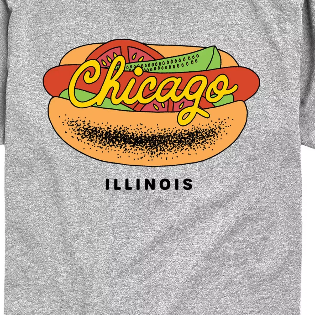 Детская футболка с коротким рукавом с принтом Chicago Dog Instant Message, Athletic Heather — фото 2