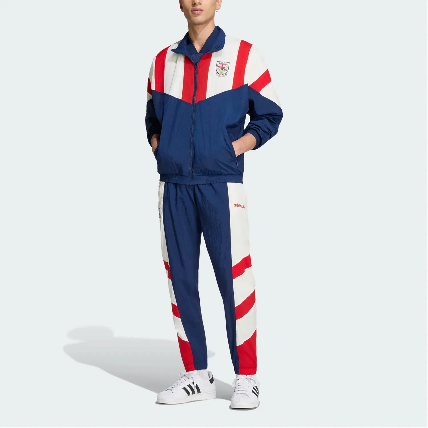 Мужская куртка на молнии с воротником-стойкой EQT Adidas Originals, College Navy — фото 3