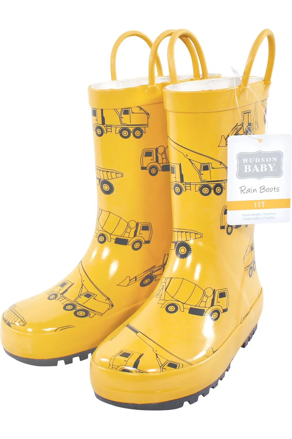 Детские резиновые сапоги водонепроницаемые Hudson Baby, Yellow Construction — фото 2