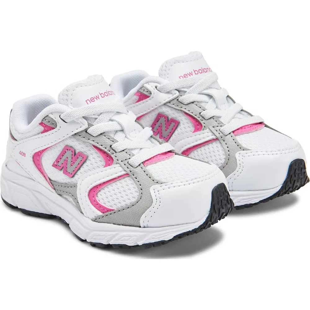 Детские слипоны 408 для малышей New Balance, White/Pink