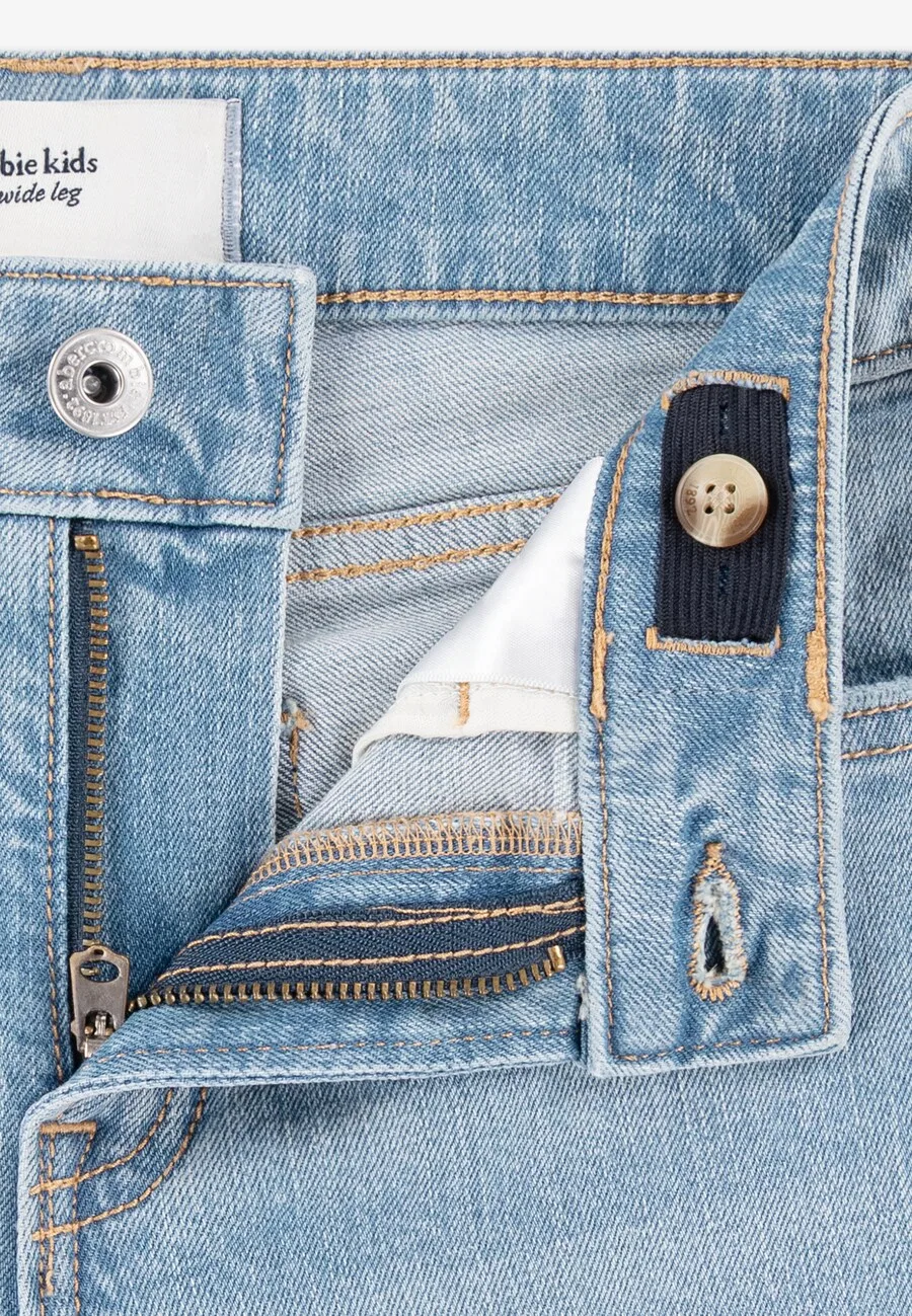 Джинсы Abercrombie & Fitch с широкими штанинами, синего цвета — фото 3