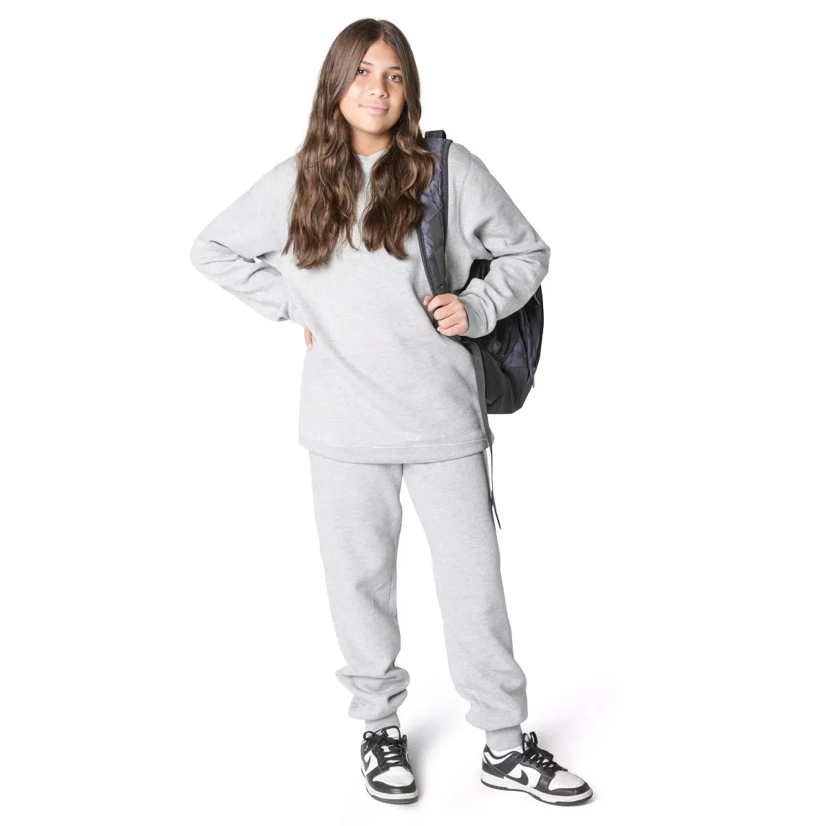 Детские спортивные штаны для девочек из флиса Everyday Kids, Heather Gray — фото 4