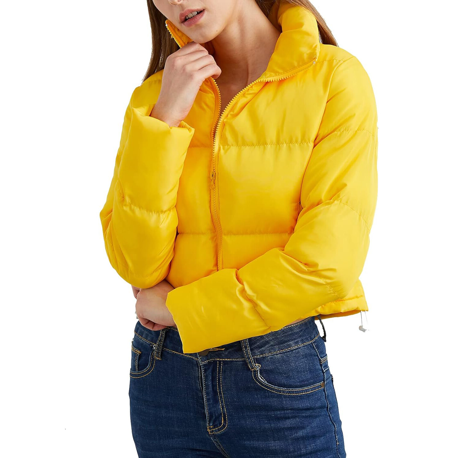 

Пуховик Hujoin Cropped Fashion, желтый