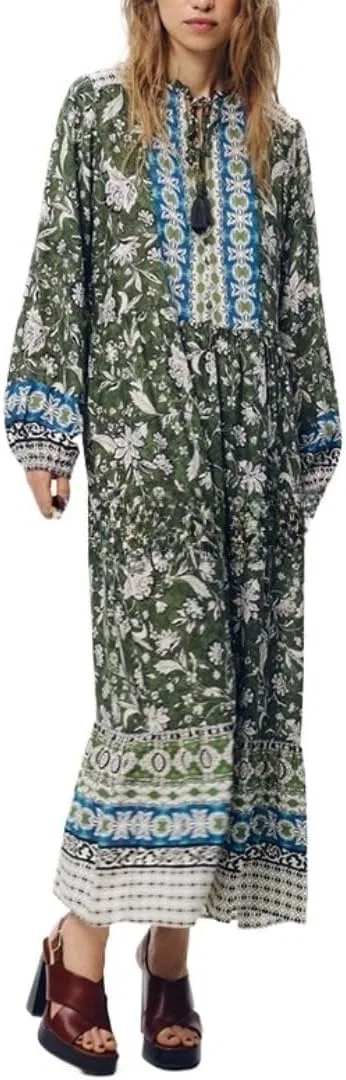 Женское этническое платье макси A-силуэта, Multiple Colors