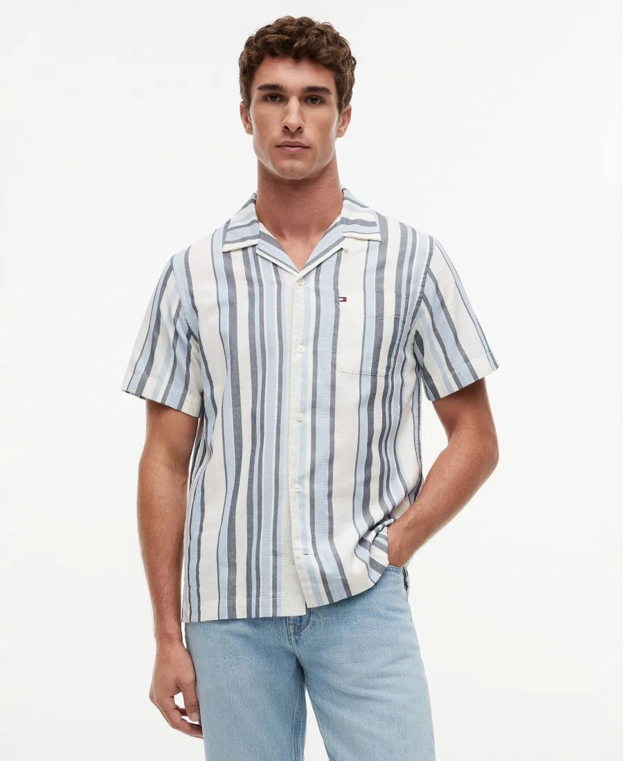 Рубашка с коротким рукавом и полосатым принтом Structure Multi Stripe Tommy Hilfiger, Carbon Navy Stripe