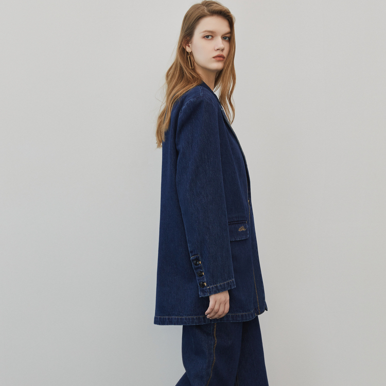 

ELLE Костюм деловой женский Denim Blue с воротником