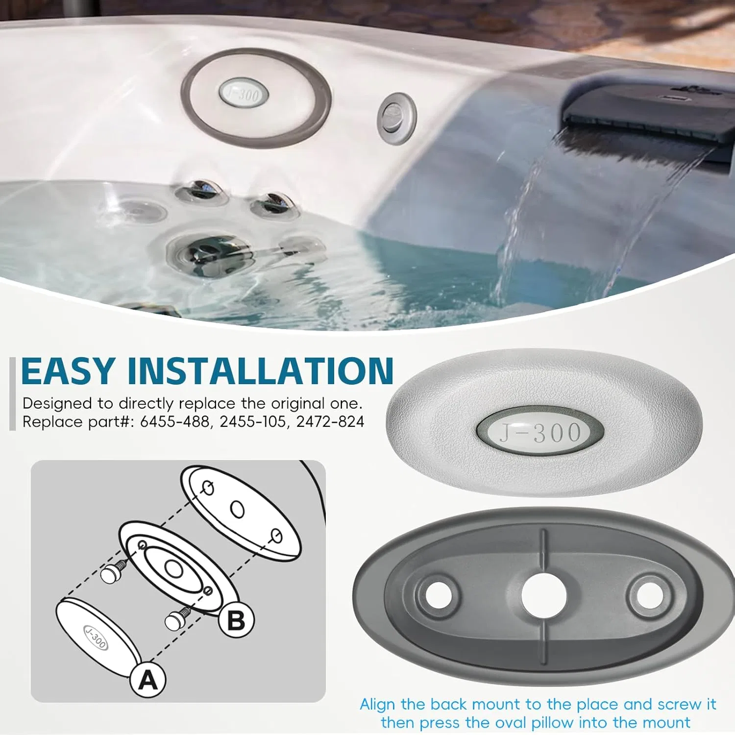 Вставка для овальной подушки и поддержка для спины Spa, Sunluway, 4 шт, 25.6x12.1 см — фото 3