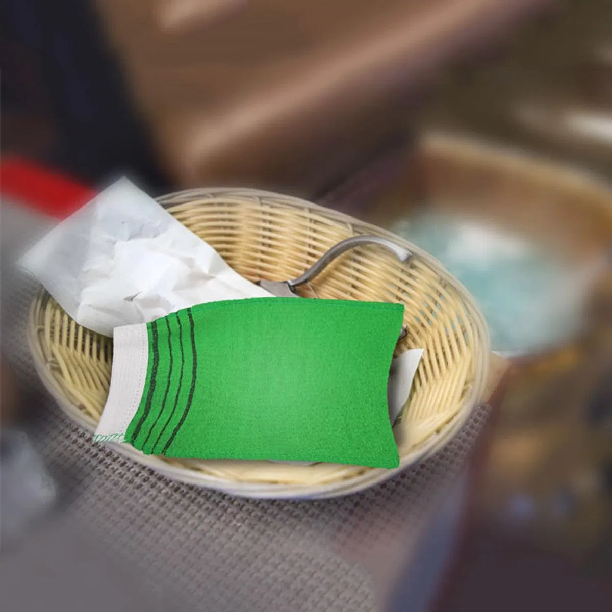 Перчатки для душа из искусственного шелка, PRETYZOOM, 10 шт, 18,5x13,5 см, Green — фото 3