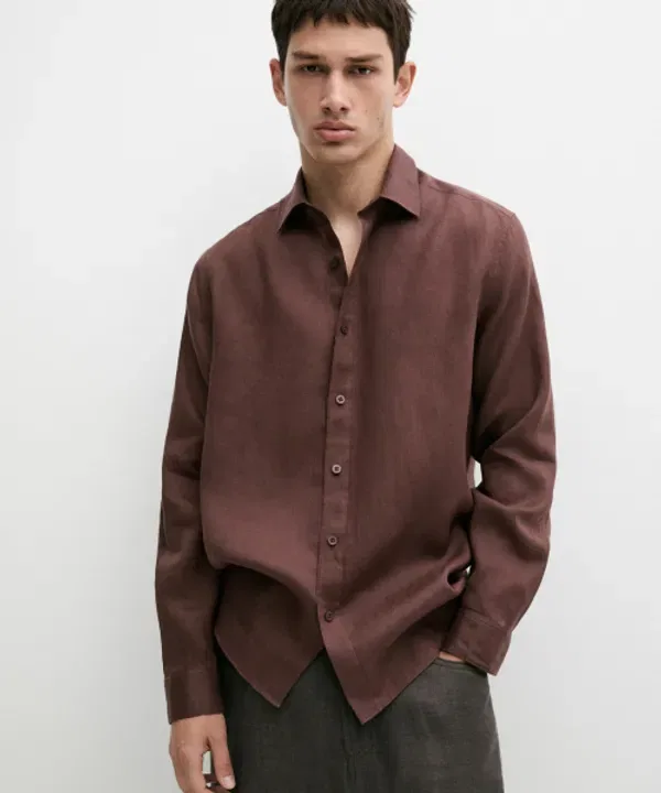 Рубашка из льна, Slim Fit, Massimo Dutti
