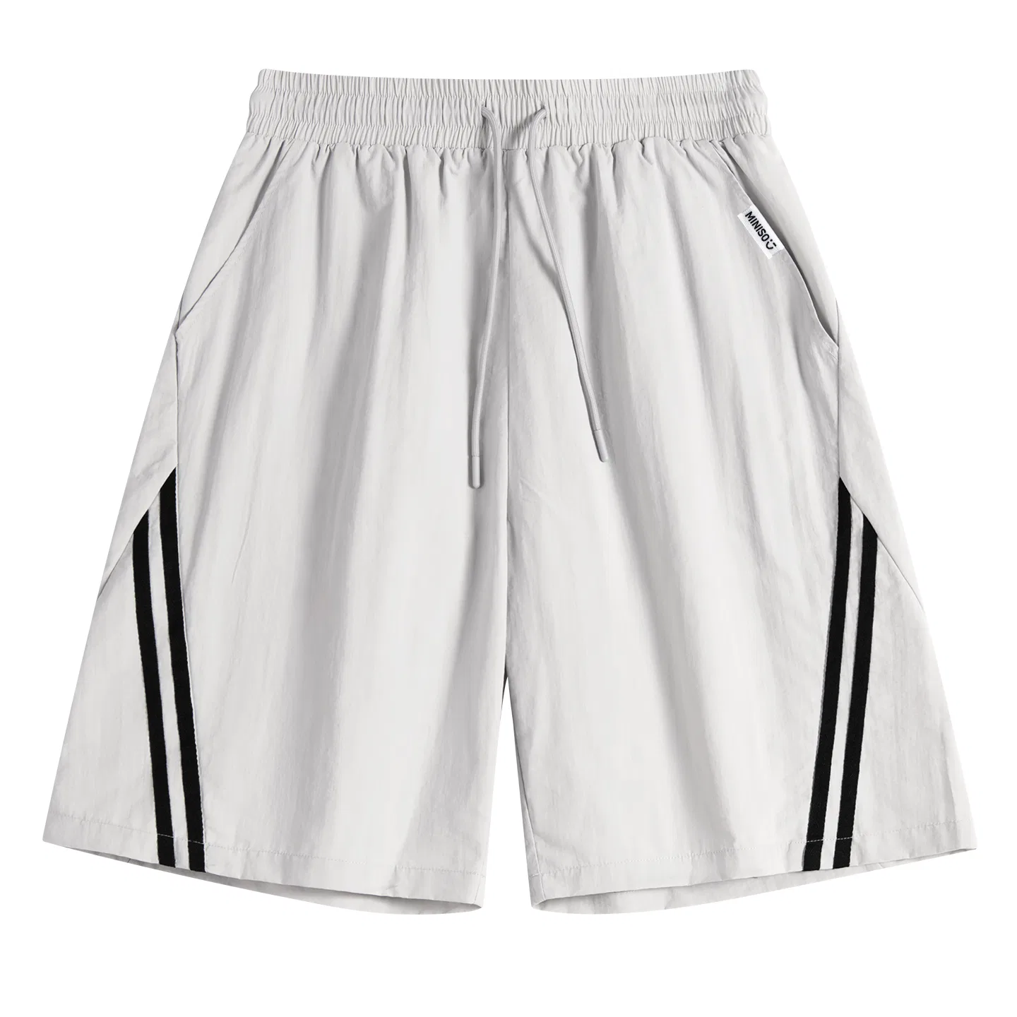 Детские шорты повседневные с принтом Smile Label MINISO, Light Gray (Me45 Smile Label Pants with Left Pocket Label)