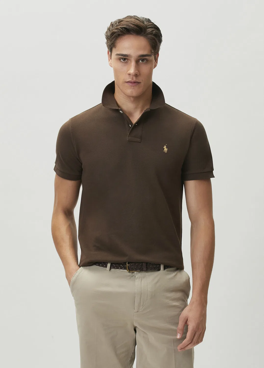 Поло Polo Ralph Lauren Slim Fit, коричневый