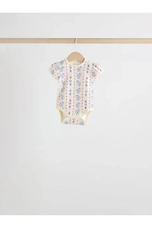 Детское боди-комбинезон для девочек хлопковый 5-комплект Basics Next Baby, Blue — фото 4