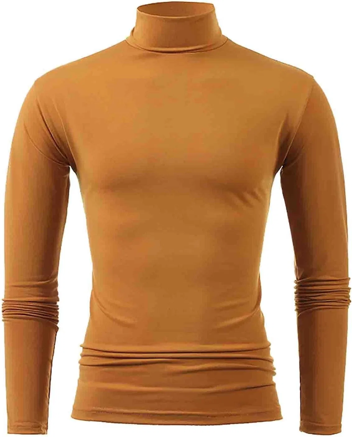 Мужская компрессионная футболка с водолазкой Slim Fit, Yellow — фото 2