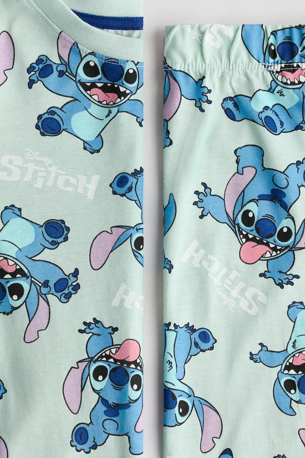 Пижама из набивного хлопка H&M, Mintgrün/Lilo & Stitch — фото 2