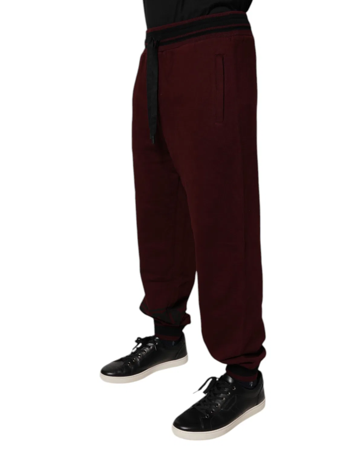 Мужские спортивные брюки на шнурке с логотипом Bordeaux Cotton Jogger Dolce & Gabbana, Bordeaux — фото 3