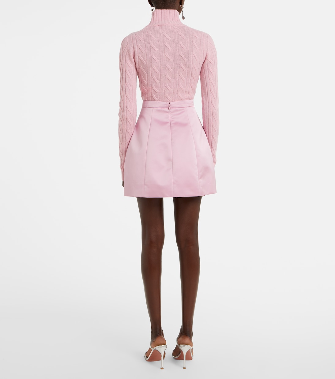 Юбка макси из атласа Duchesse с высокой талией Blumarine, Dalia Pink — фото 3