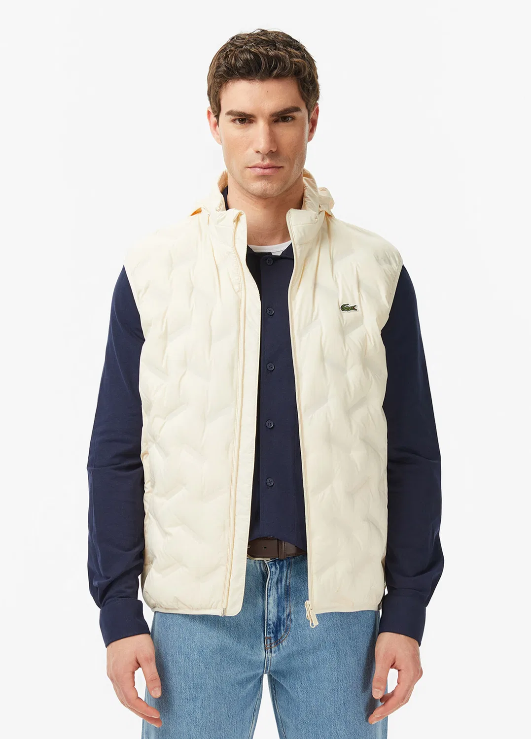 Куртка-жилет Lacoste Regular Fit, бежевый