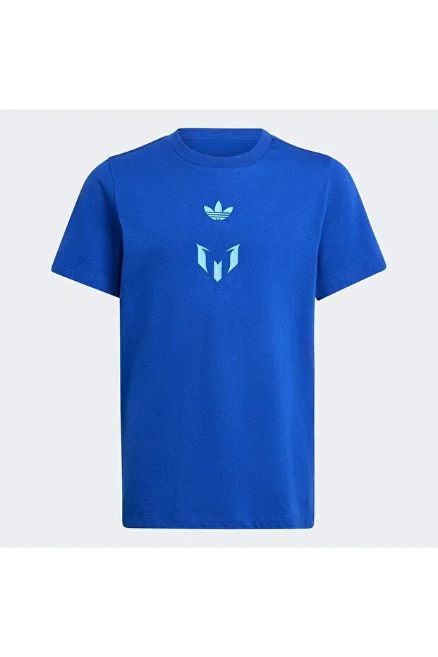 Детская футболка для девочек хлопковая Messi Tee Adidas, Royal Blue