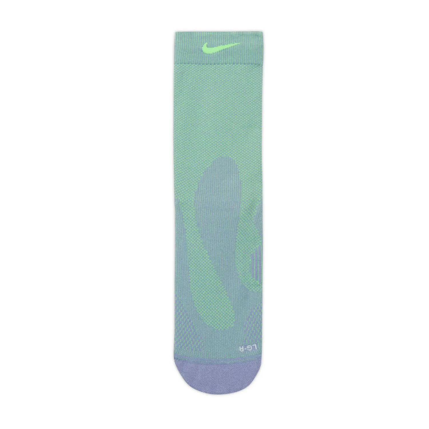 Носки спортивные с компрессией Nike Dri FIT ADV Crew Socks, Iron Purple/Voltage Green/Pure Platinum/Voltage Green — фото 3