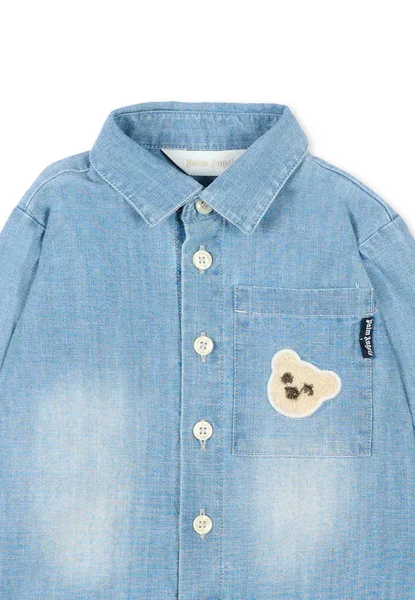 Рубашка джинсовая Camicie Palm Angels, denim, деним — фото 3