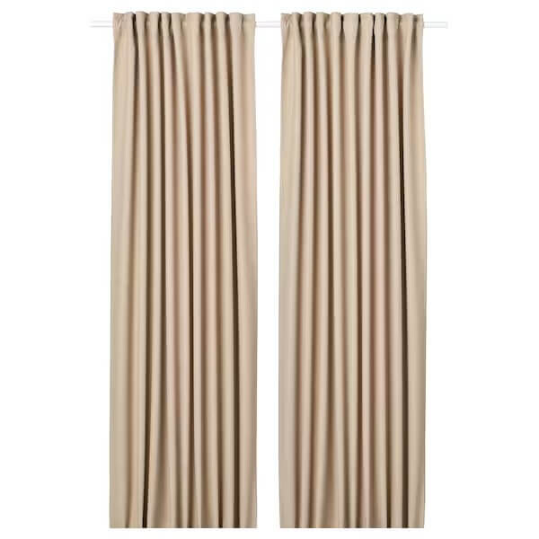 

Шторы частично затемняющие Annakajsa, 2 штуки, 145x250 см, бежевый