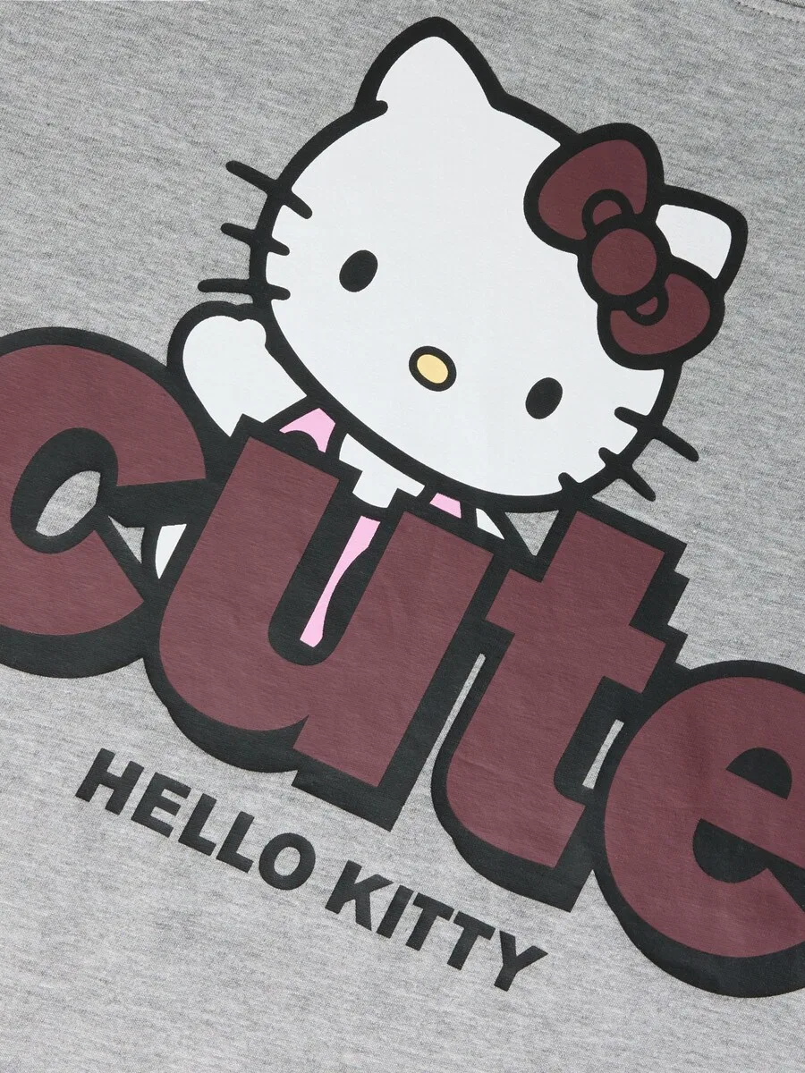 Футболка TWO SOON «Hello Kitty» серого цвета с пятнистым рисунком — фото 3