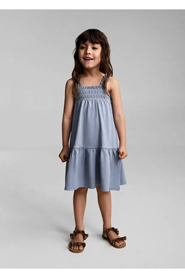 Детское платье для девочек с защипами Mango Baby, Blue