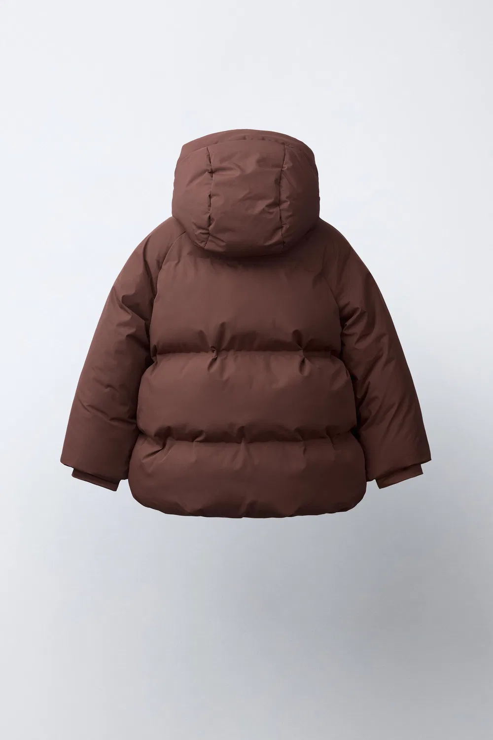 Водоотталкивающая пуховая куртка с капюшоном ZARA, dark russet — фото 4