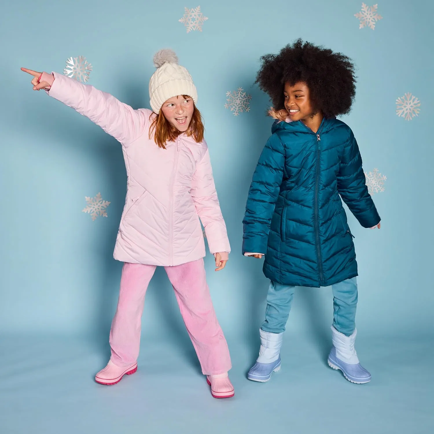 Детские зимние сапоги для девочек и мальчиков с флисом Lands' End Flurry Waterproof Fleece Winter Kids Snow Boots, Cotton Candy Pink — фото 2