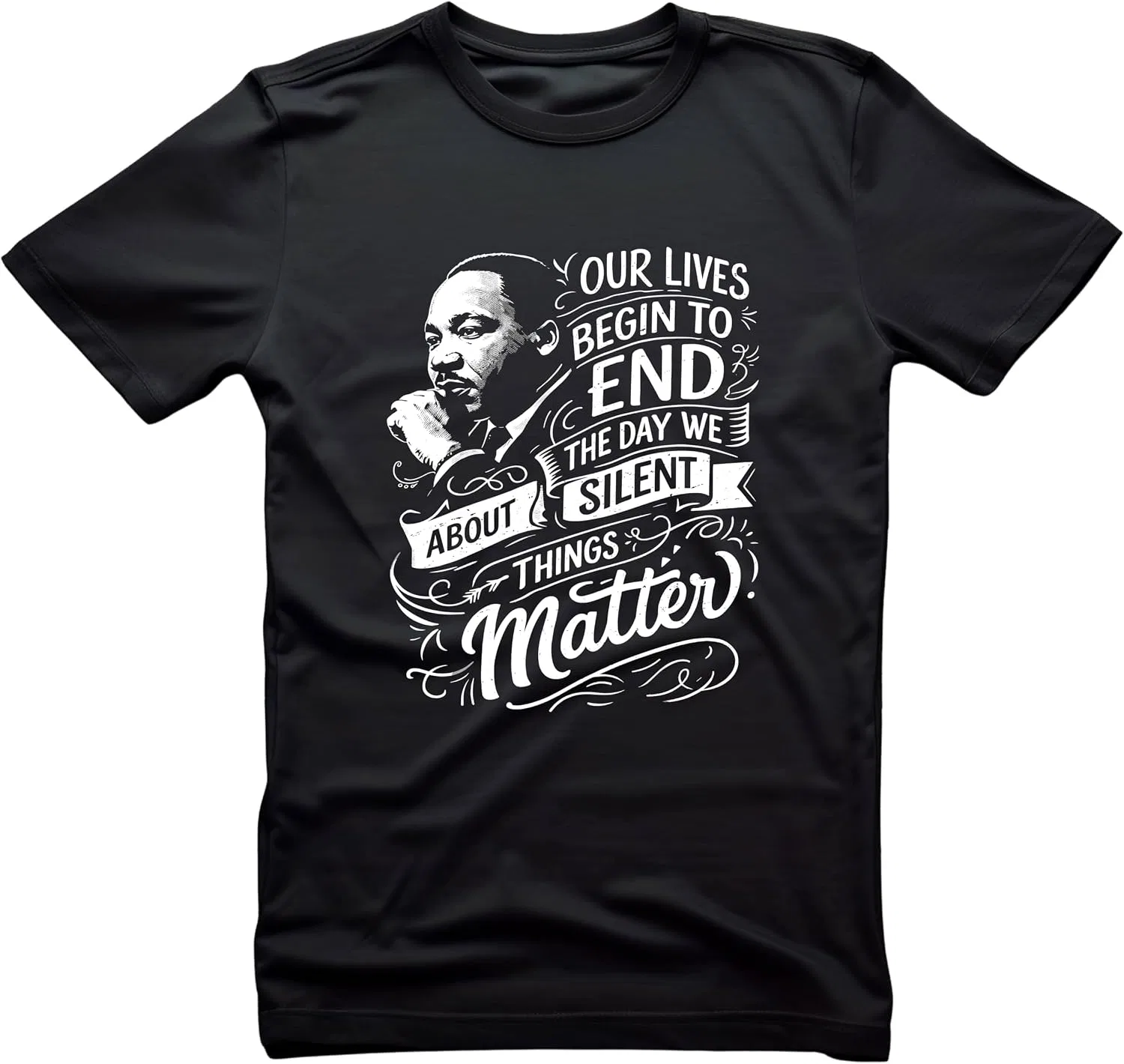 Женская футболка с принтом Martin Luther King Day, Things Matter Black — фото 4