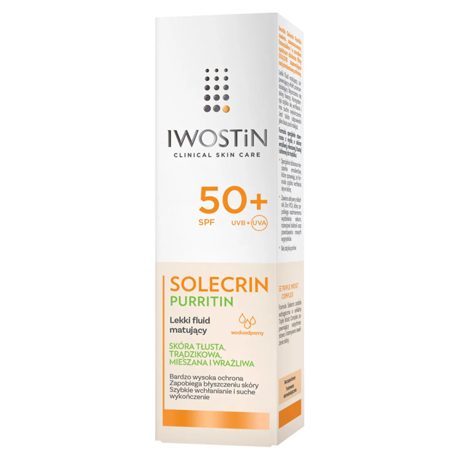 Флюид Iwostin — Solecrin Purritin легкий матирующий для лица SPF50+, 40 мл — фото 3