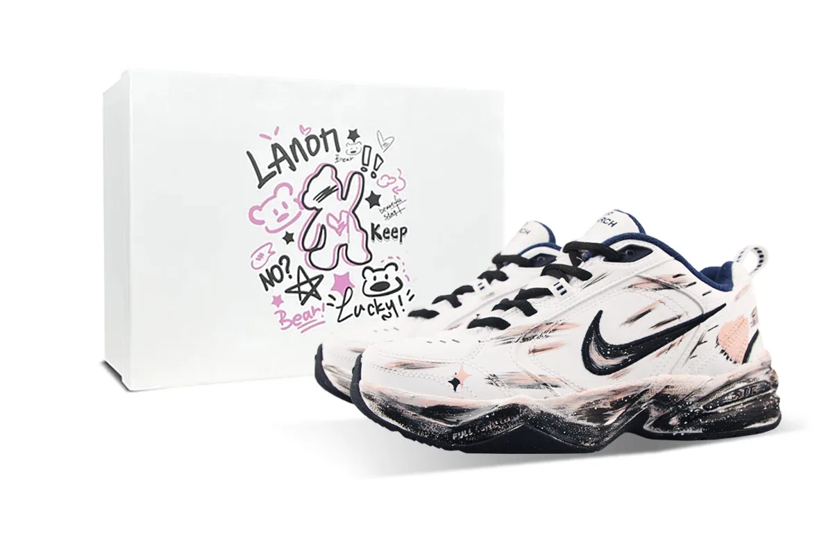 Детские кроссовки Air Monarch 4 Chunky Sneakers Unisex Low Top Pink Nike, Black