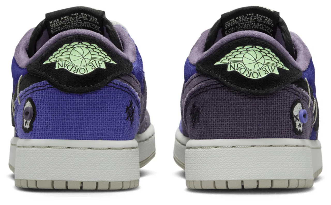 Кроссовки для мальчиков Retro 1 Low Jordan, цвет Black/Regency Purple/Vapor Green — фото 3