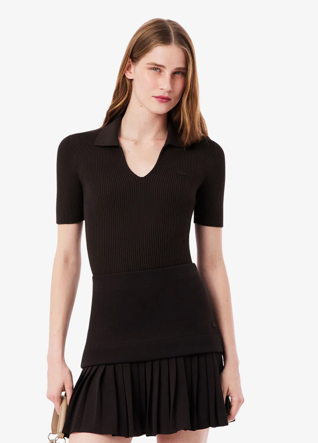 Свитер поло Lacoste коричневый — фото 2