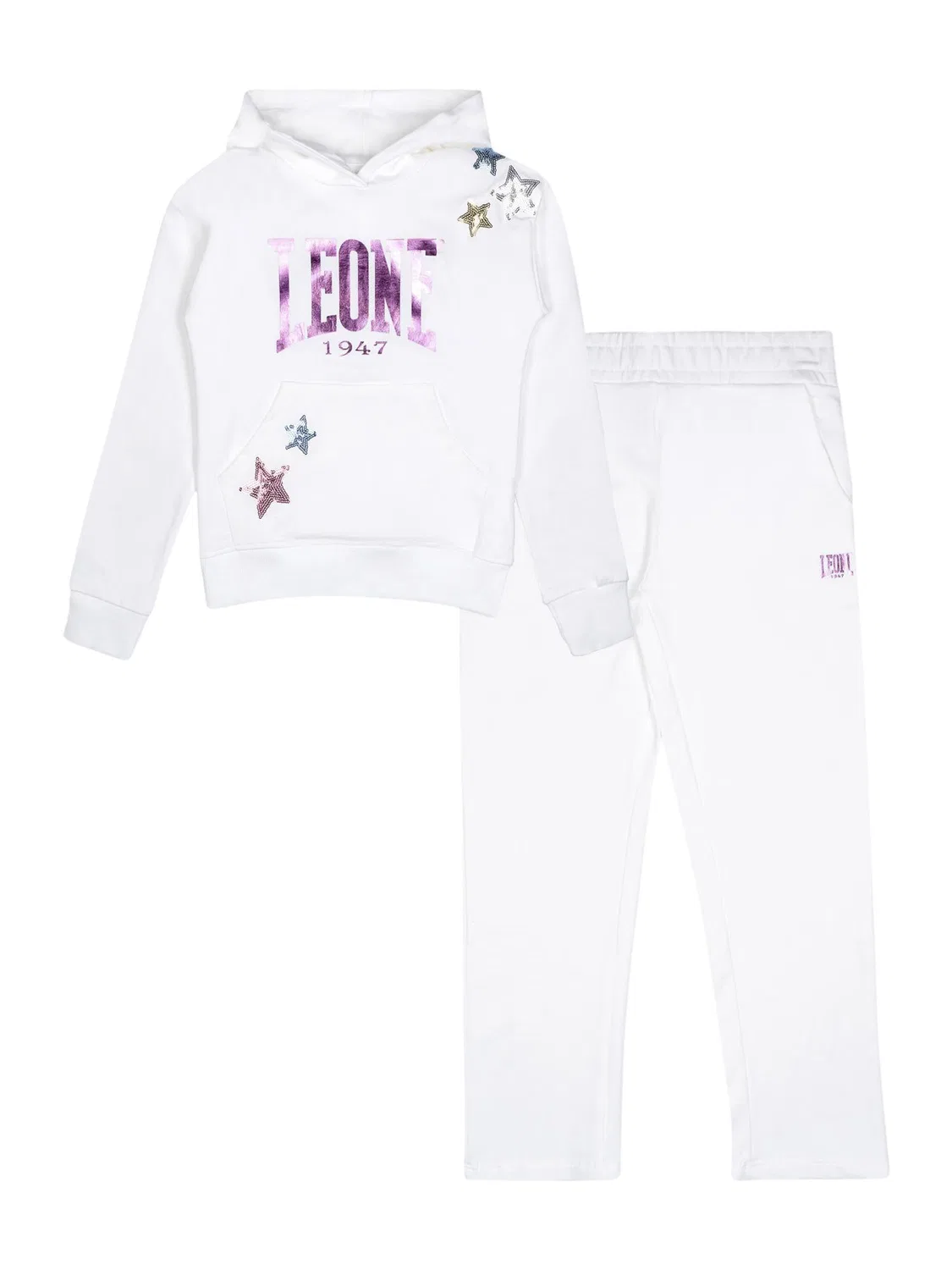 Детский спортивный костюм для девочек с радужным принтом Leone 1947 Apparel, Weiss