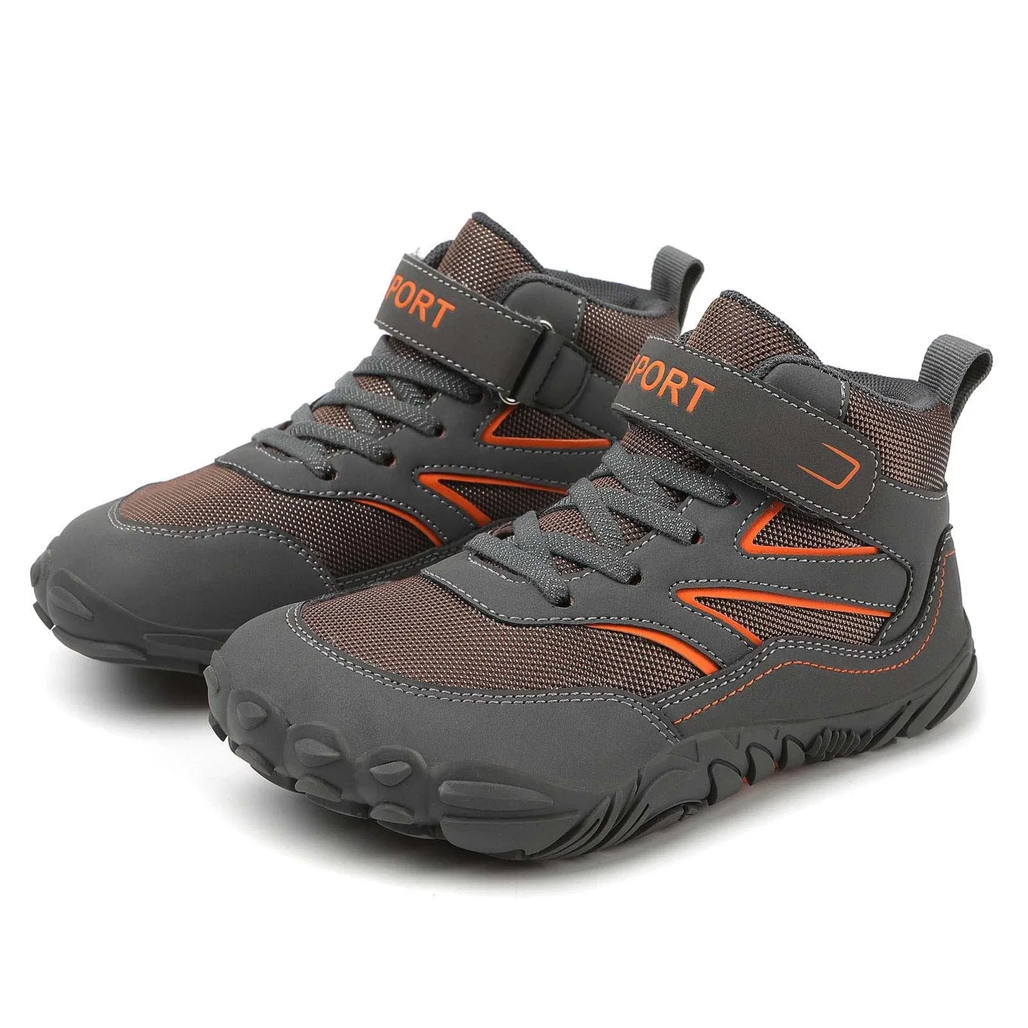 Детские водные тапочки без носка с закрытым носком Unisex Barefoot Shoes, Grigio — фото 4